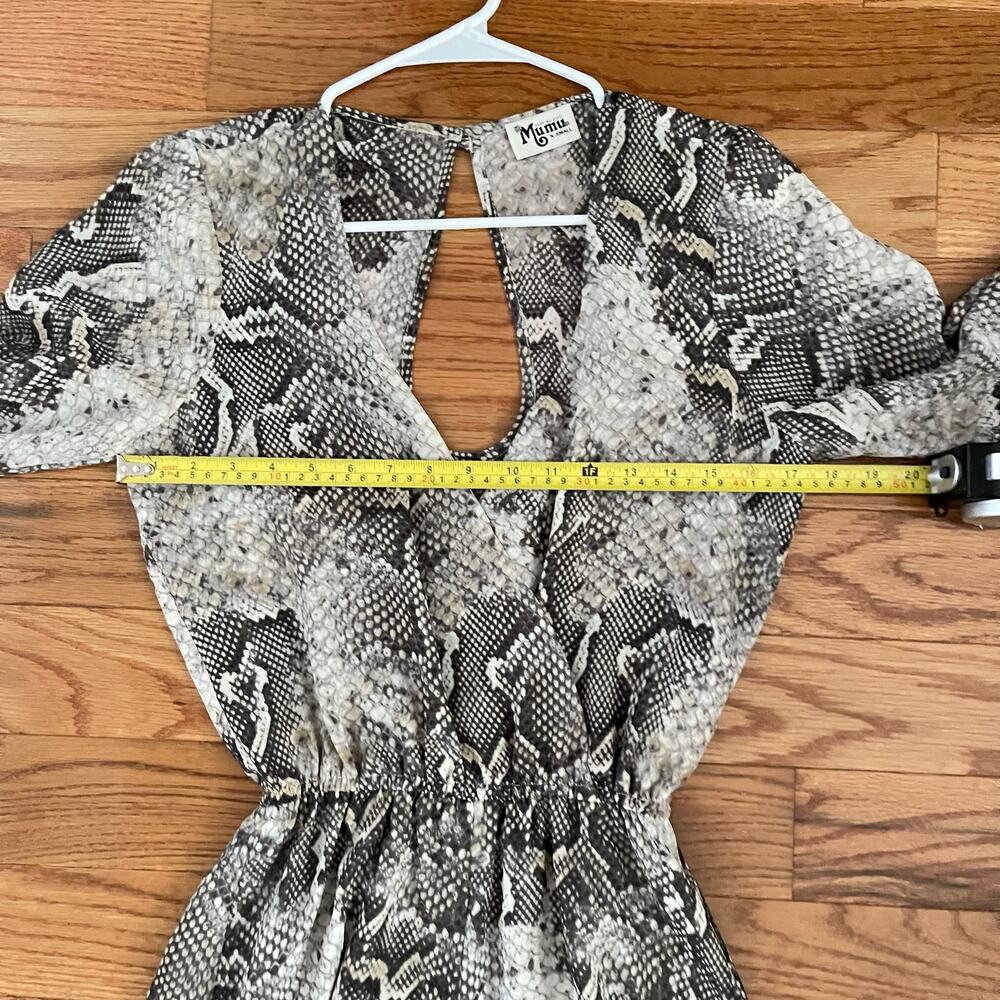 Show Me Your Mumu Snakeskin Ruffle Wrap Romper Womens XS Animal Print Boho - Picture 7 of 9